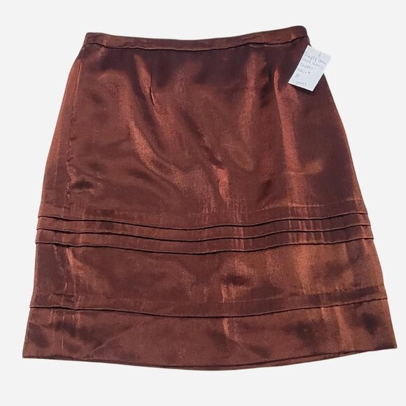 Simply Vera Vera Wang Copper Mini Skirt 8 | Shimmer Metallic Holiday - Picture 1 of 4